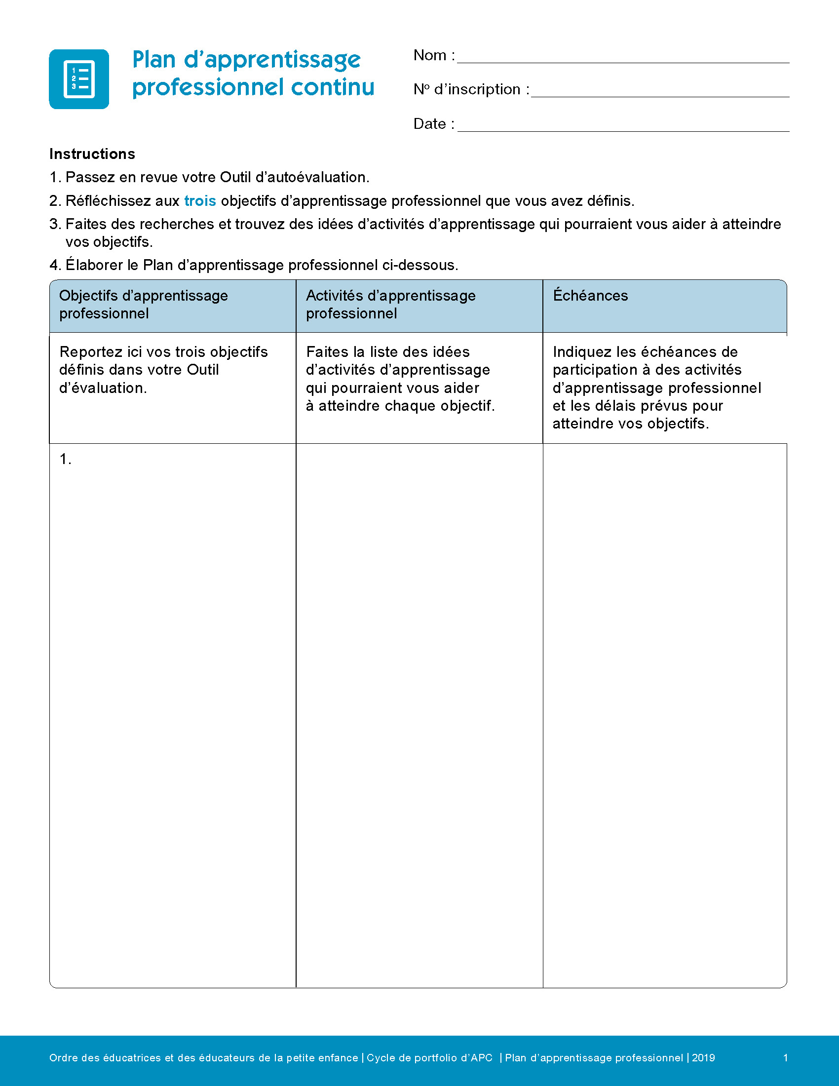 Professional Learning Plan